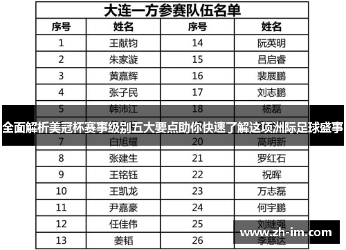 全面解析美冠杯赛事级别五大要点助你快速了解这项洲际足球盛事